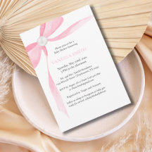 Baby Shower Rosa Schleife Weiße Perle Baby Mädchen