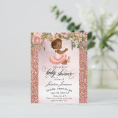 Baby Shower Rose Gold African American Einladung (Stehend Vorderseite)