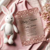 Baby Shower Rose Gold Glitterie Foil Extravagantes Einladung