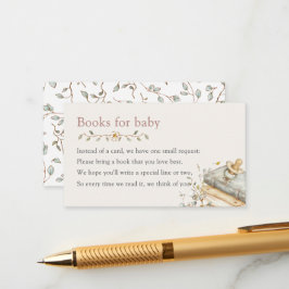 Baby Shower Rustic Botanical Books For Baby  Begleitkarte
