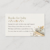 Baby Shower Rustic Botanical Books For Baby  Begleitkarte (Vorderseite)