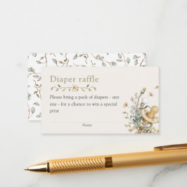 Baby Shower Rustic Botanical Diaper Raffle Begleitkarte