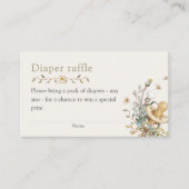 Baby Shower Rustic Botanical Diaper Raffle Begleitkarte (Vorderseite)