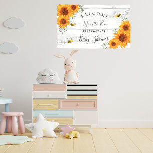 Baby Shower rustikale Holzsonnenblumen Mom-to-be Banner