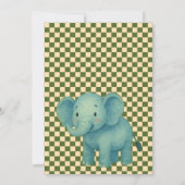 Baby Shower Safari Editable Chess pattern Elefante Einladung (Rückseite)