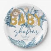 Baby Shower Safari Tiere Custom Pappteller (Vorderseite)
