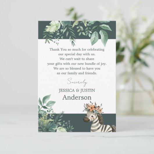 Baby Shower Safari Vielen Dank Dankeskarte (Stehend Vorderseite)