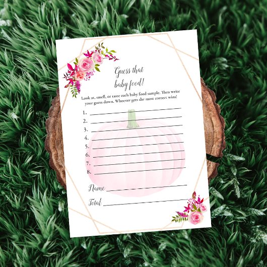 Baby Shower schätzt, dass Baby Food Game Pumpkin Einladung