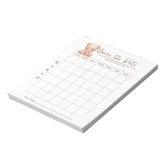 Baby Shower schätzt den Date Game Activity Notepad Notizblock (Rotiert)