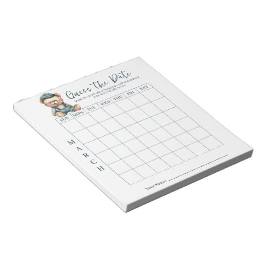 Baby Shower schätzt den Date Game Activity Notepad Notizblock (angewinkelt)