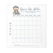 Baby Shower schätzt den Date Game Activity Notepad Notizblock (Vorderseite)
