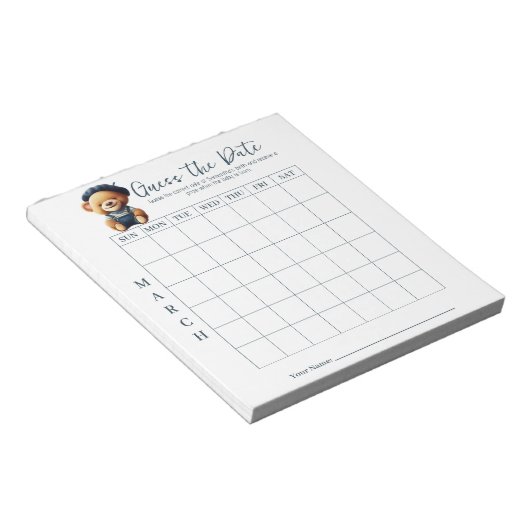 Baby Shower schätzt den Date Game Activity Notepad Notizblock (angewinkelt)