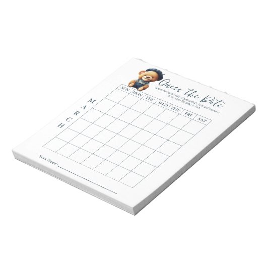 Baby Shower schätzt den Date Game Activity Notepad Notizblock (Rotiert)