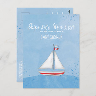 Baby Shower Schiff Ahoy Es ist ein Boy Simple Naut Postkarte