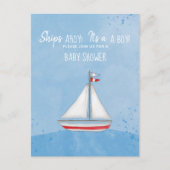 Baby Shower Schiff Ahoy Es ist ein Boy Simple Naut Postkarte (Vorderseite)