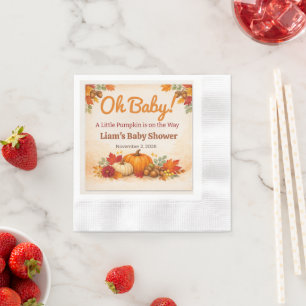 Baby Shower Servietten Kürbis Herbst Oh Baby   Cut