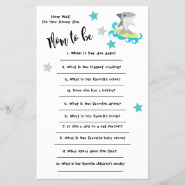 Baby Shower Shark How well you know the card Flyer
