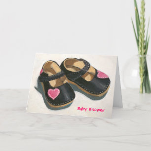 BABY SHOWER, SHOES WITH HEARTS EINLADUNG
