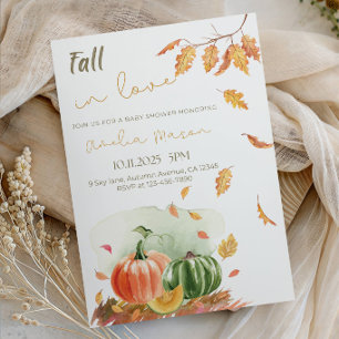 Baby Shower "Sich Verlieben" - Herbstliche Kürbisb Einladung