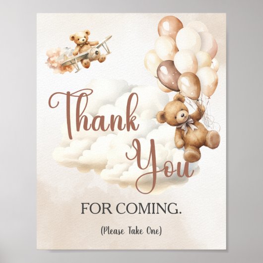 Baby Shower Sign bedanken Sie sich für das KOMMEND Poster (Vorne)