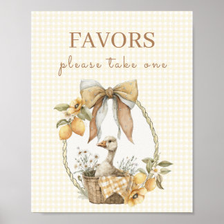 Baby Shower Silly Goose Lemon Favors  Sign Poster