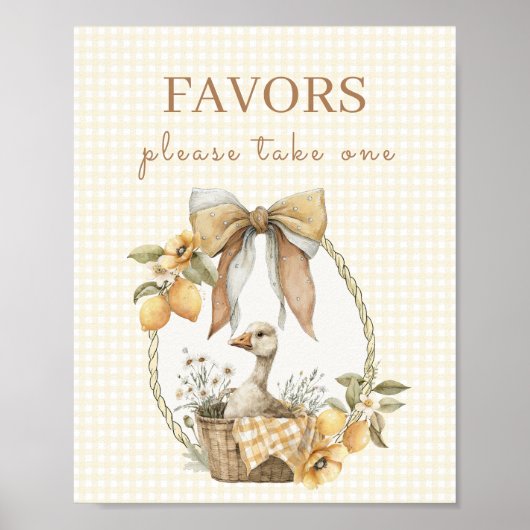 Baby Shower Silly Goose Lemon Favors  Sign Poster (Vorne)