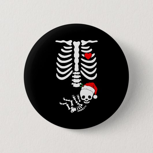 Baby Shower Skeleton Christmas Santa Pregnancy Ann Button (Vorderseite)