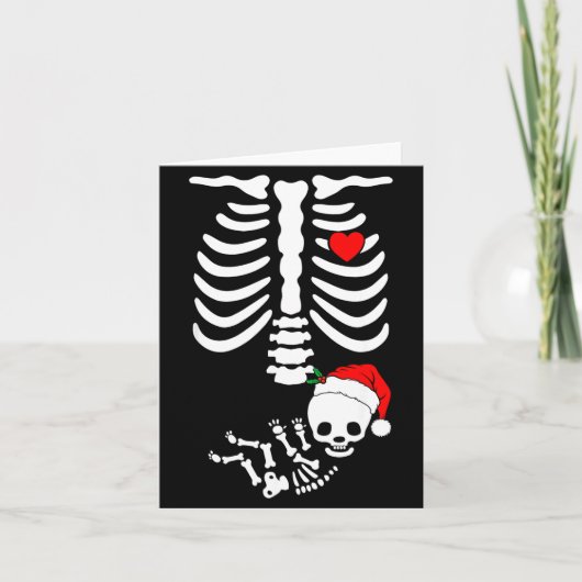 Baby Shower Skeleton Christmas Santa Pregnancy Ann Karte (Vorderseite)