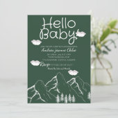 Baby Shower Skript Simple Adventure Mountain Einladung (Stehend Vorderseite)