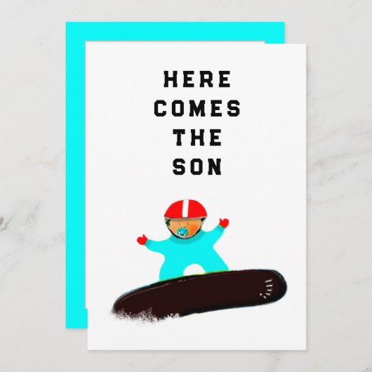 Baby Shower Snowboarder Einladungen (Vorne/Hinten)