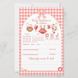 Baby-Shower-Spiel 'Augapfel' mit rotem Gingham-Des