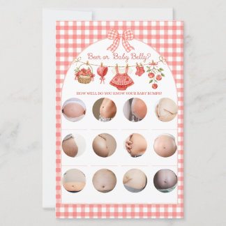 Baby-Shower-Spiel 'Augapfel' mit rotem Gingham-Des