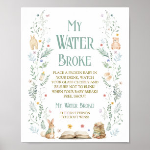 Baby Shower Spiel Mein Wasser Ist Gebrochen Buch Poster