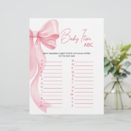 Baby Shower Spiel Papierblatt