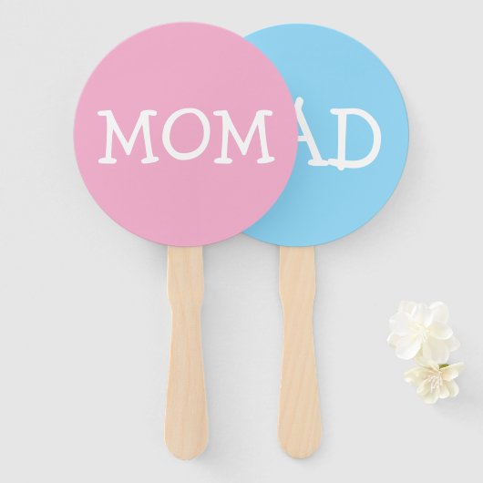 Baby-Shower-Spiel War es Mama oder Papa Fächer (Vorne und Hinten)