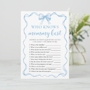 Baby-Shower-Spiel 'Wer kennt Mama am besten?' mit  Einladung