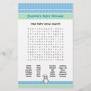 Baby Shower Spiel - Wortsuche