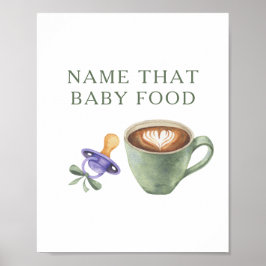 Baby-Shower-Spiel zum Thema Kaffeezubereitung Baby Poster
