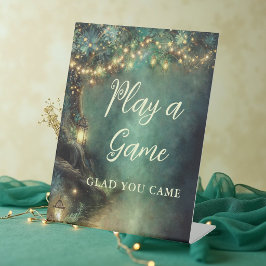 Baby Shower Spiele Enchanted Forest Laternen Sockelschild