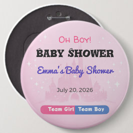Baby-Shower-Spiele | Team Mädchen | Team Junge | G Button
