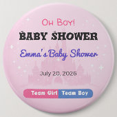 Baby-Shower-Spiele | Team Mädchen | Team Junge | G Button (Vorderseite)