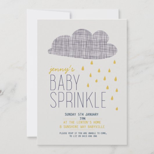 BABY SHOWER SPRINKLE EINLADUNG (Vorderseite)