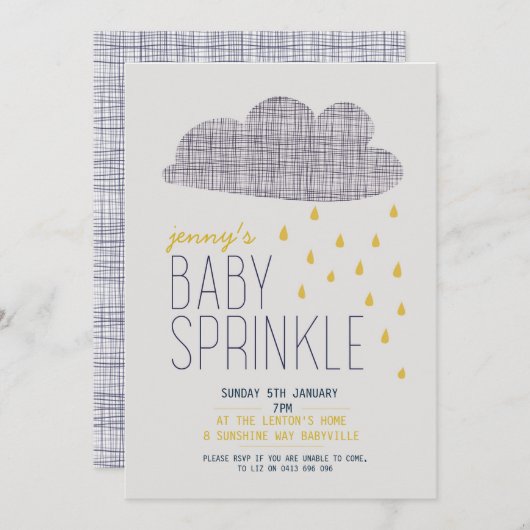 BABY SHOWER SPRINKLE EINLADUNG (Vorne/Hinten)