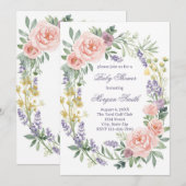 Baby Shower Sprinkle Invitation – Watercolor Einladung (Vorne/Hinten)