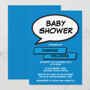 Baby-Shower Sprinkle Modern Junge Blau Lustig Einladung