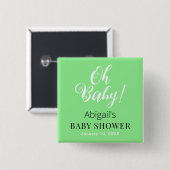 Baby Shower Square Button Personalized Text Design (Vorne & Hinten)