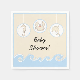 Baby Shower Standard Cocktail Napkin "Sea Mobile" Serviette