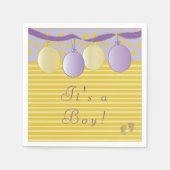 Baby Shower Standard Napkin "Baby Gold Footprints" Serviette (Vorderseite)