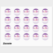 BABY SHOWER STICKER: gemusterte Kleinbuchstaben 2 Runder Aufkleber (Blatt)