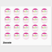 BABY SHOWER STICKER: gemusterte Kleinbuchstaben 3 Runder Aufkleber (Blatt)